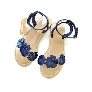 New Leather Sandals 13 Gymboree Patent Flowers